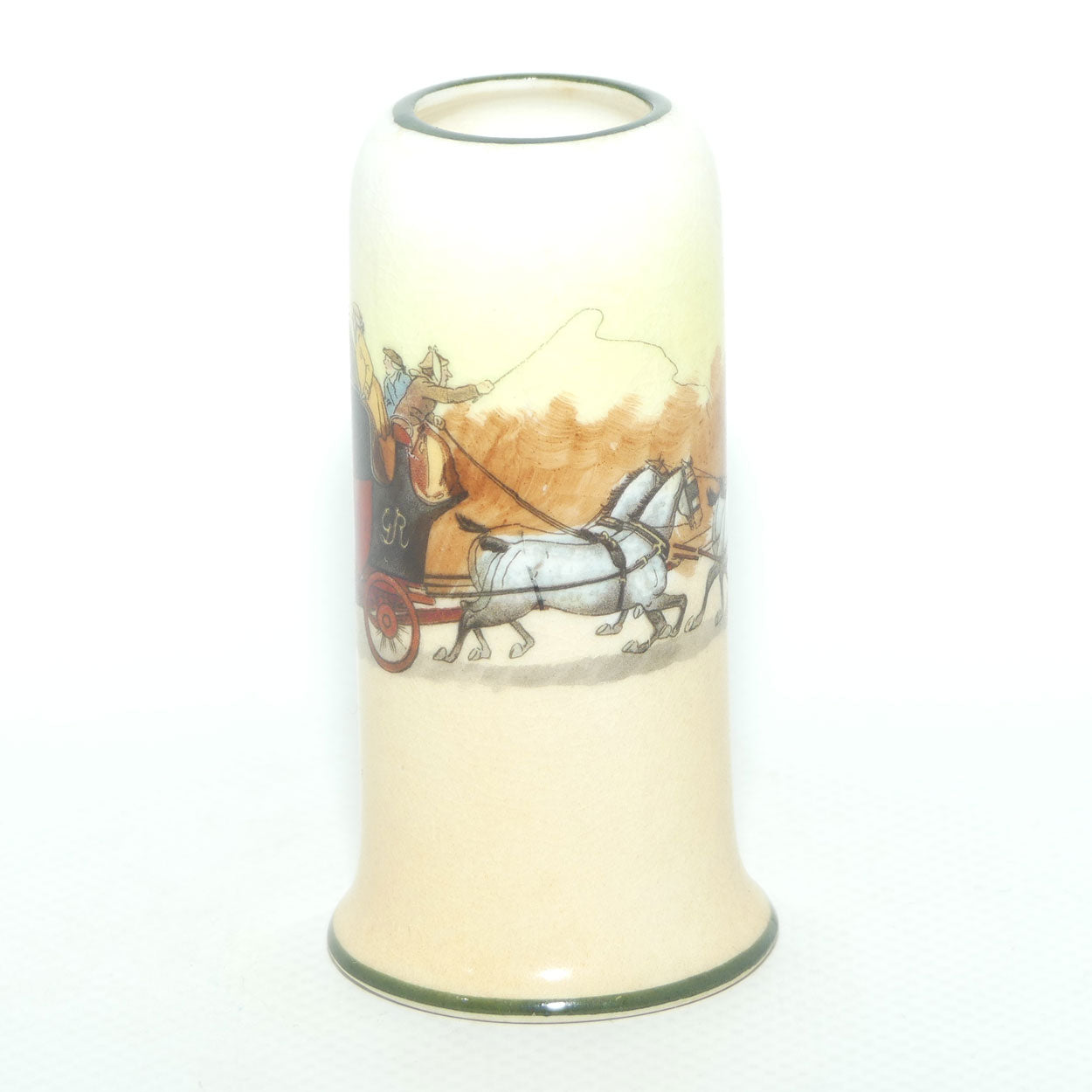 Royal Doulton Coaching Days miniature vase | Cylindrical shape with Flared Base | #2