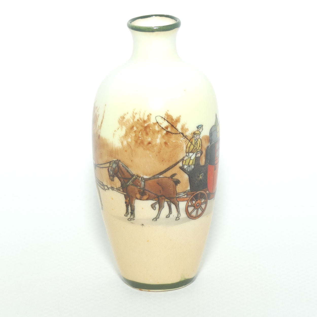 Royal Doulton Coaching Days miniature vase E3804 | Narrow Neck | Youth Holding Horses