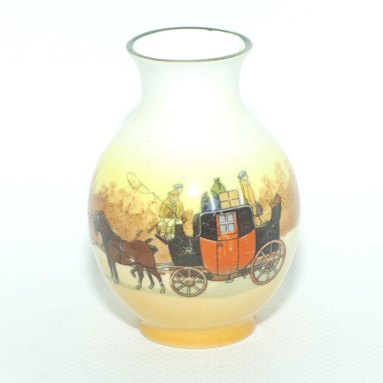 Royal Doulton Coaching Days miniature ovoid vase | 2 scenes | E3804