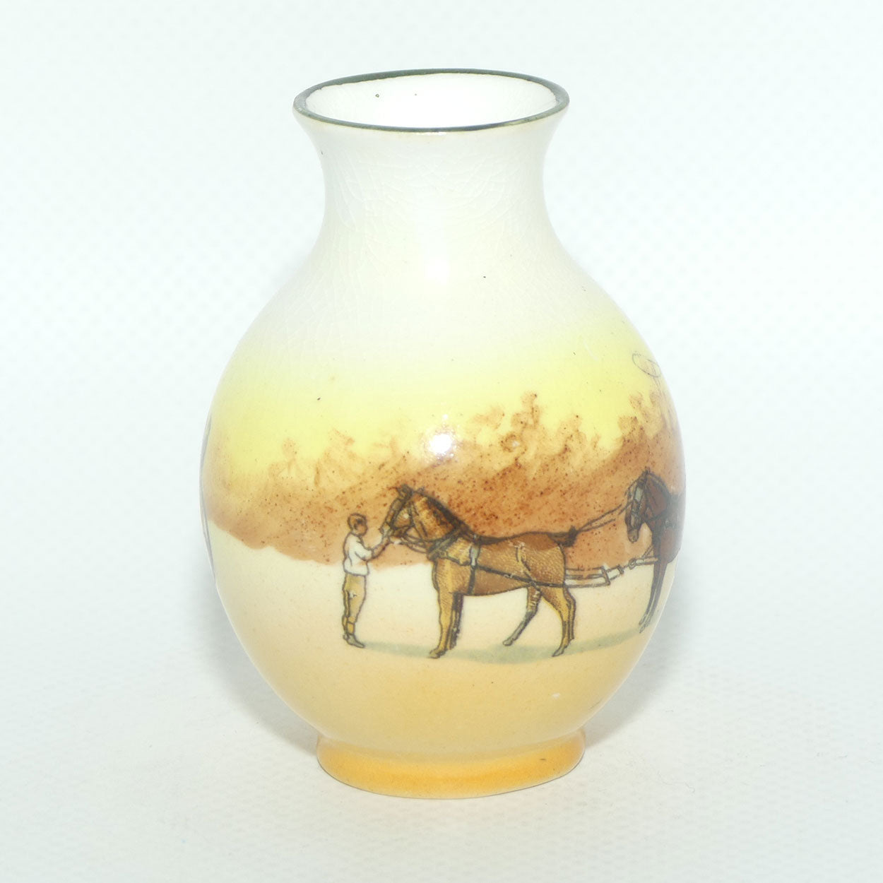 Royal Doulton Coaching Days miniature ovoid vase | 2 scenes | E3804