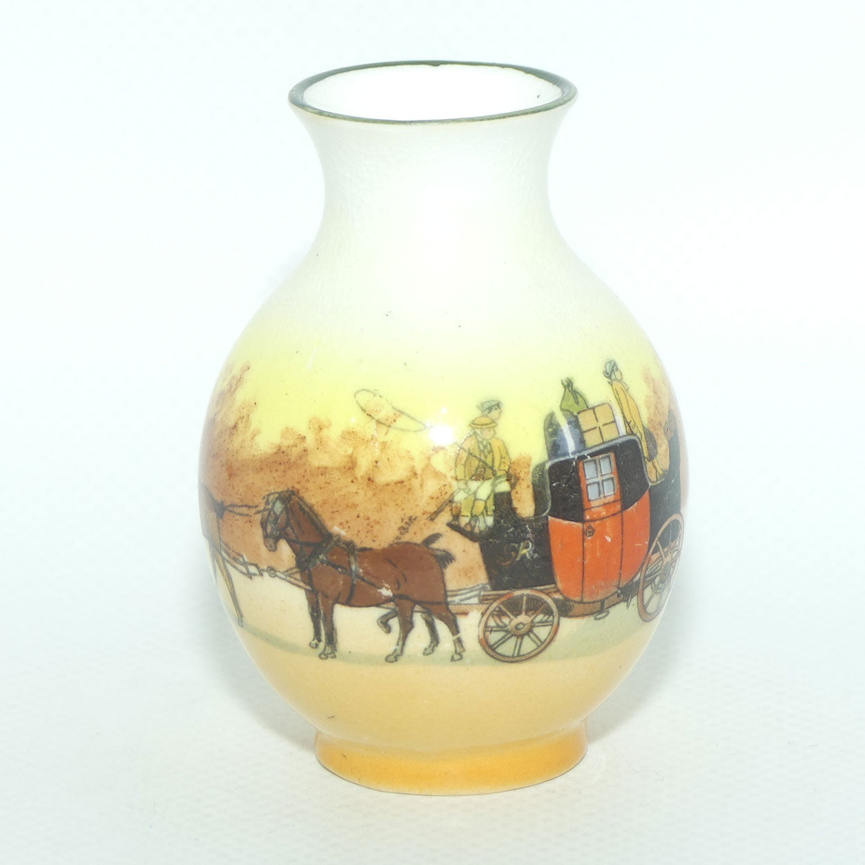 Royal Doulton Coaching Days miniature ovoid vase | 2 scenes | E3804