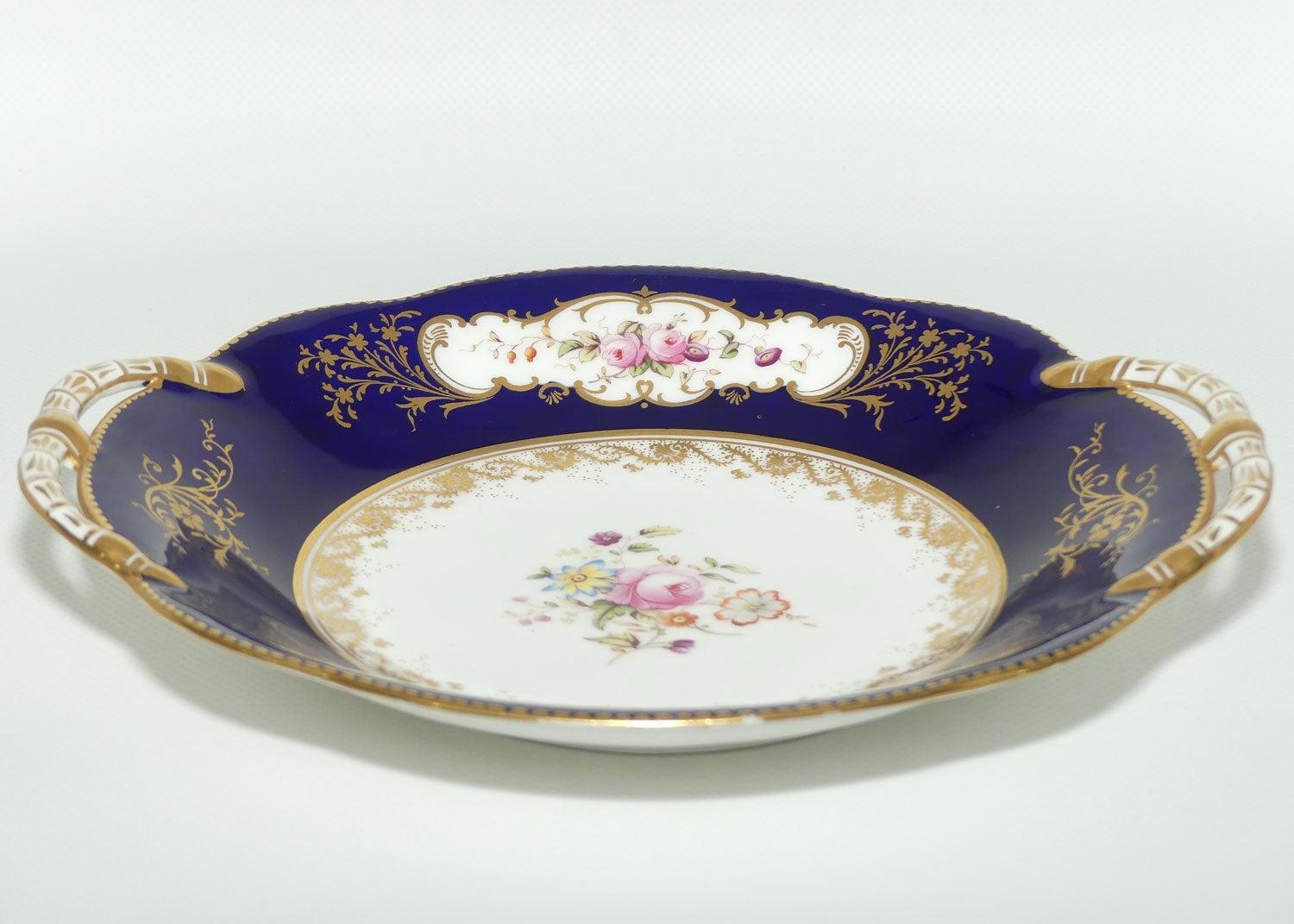 Coalport England Royal Blue and Gilt floral decor server c.1891