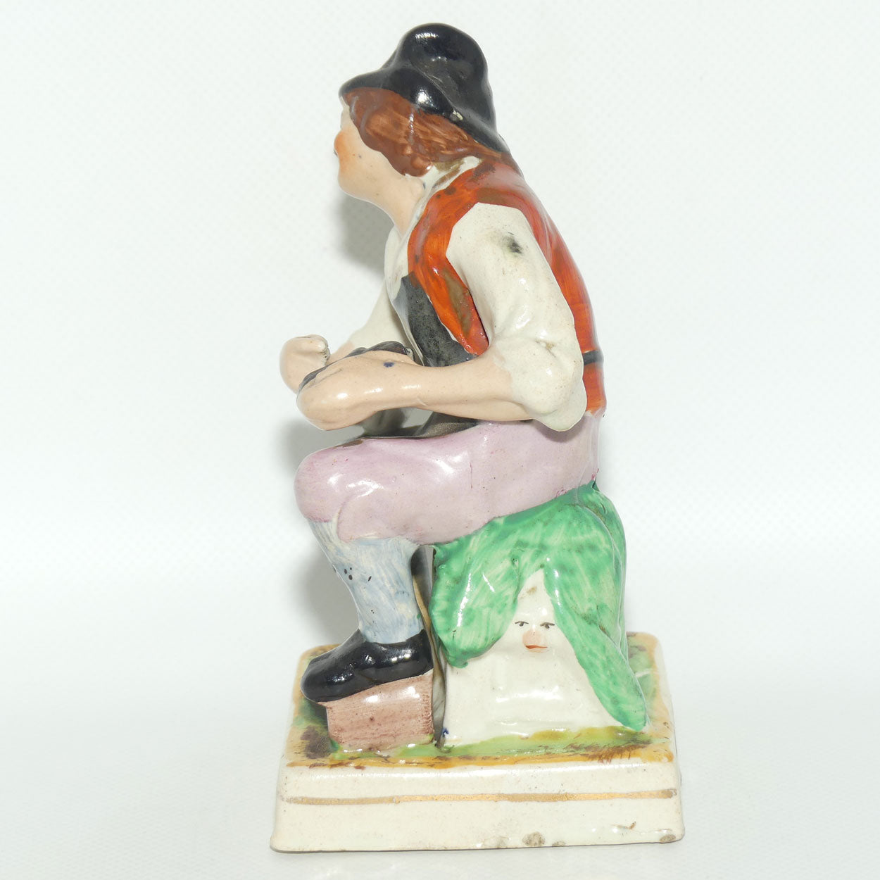 Early Mid 19th Cent Staffordshire Pottery Cobbler figure