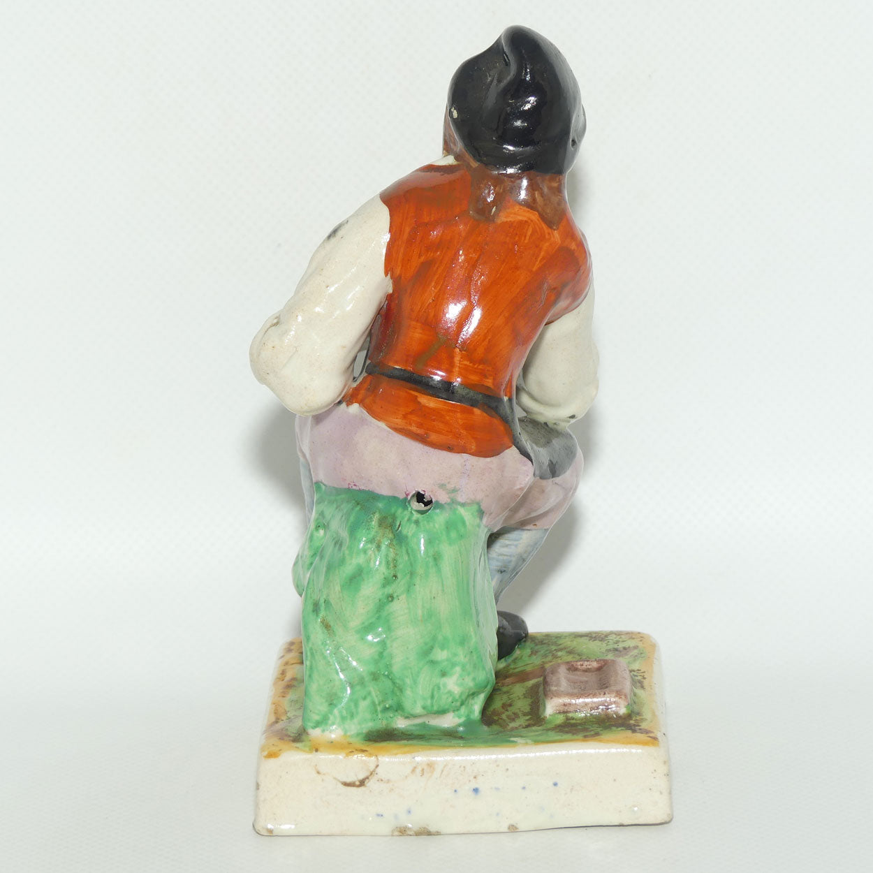 Early Mid 19th Cent Staffordshire Pottery Cobbler figure