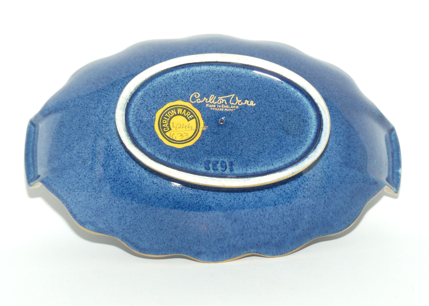 Carlton Ware Blue Spider Web pattern oval bowl | 17.5cm wide
