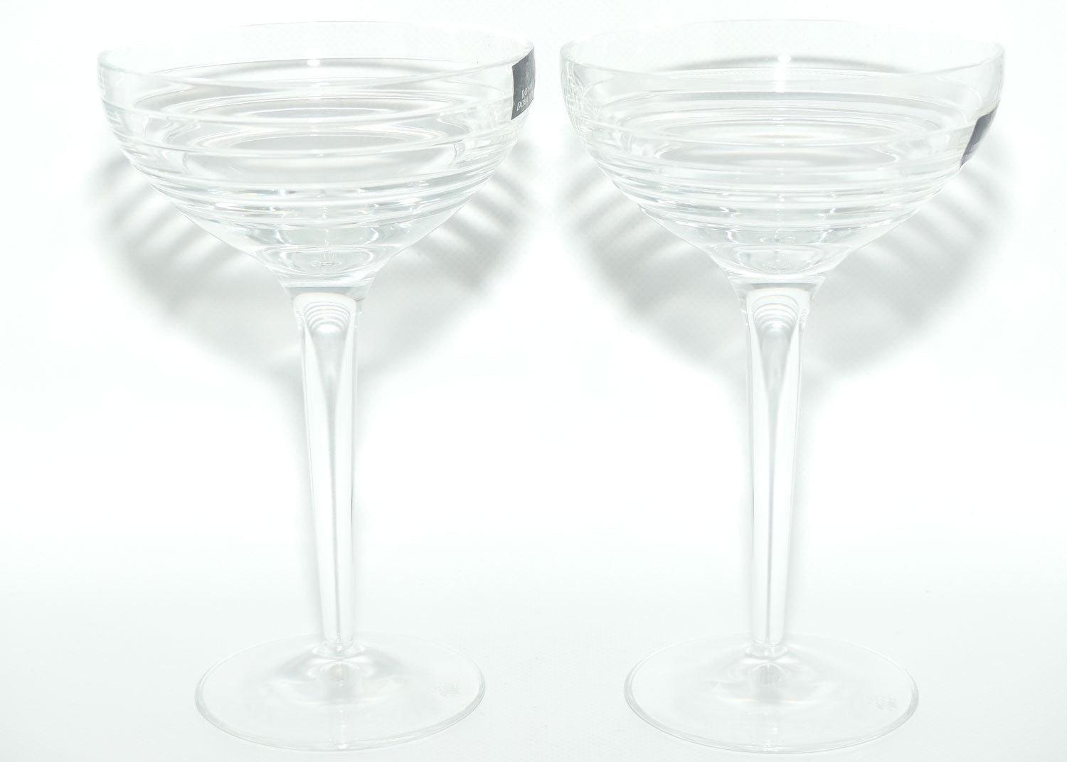 Royal Doulton Crystal Solar pattern | Pair of Champagne Saucers or Cocktail Glasses | 300ml | boxed