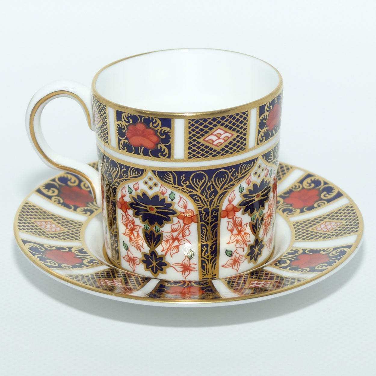 Royal Crown Derby Imari 1128 demi tasse coffee duo
