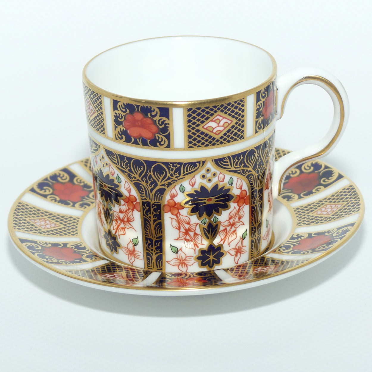 Royal Crown Derby Imari 1128 demi tasse coffee duo 