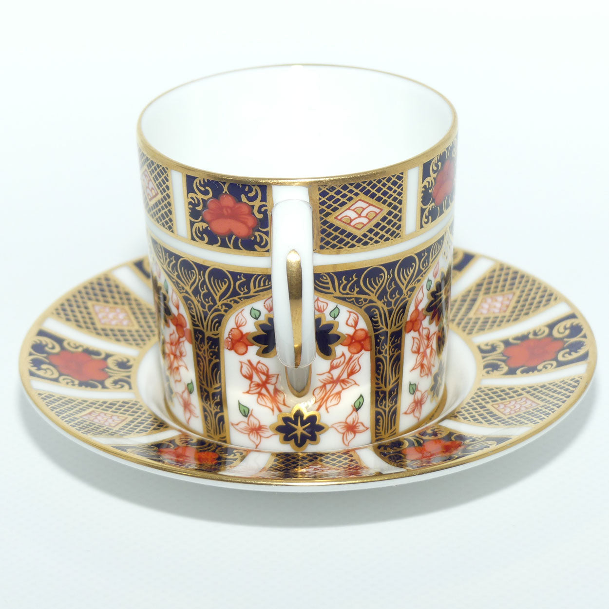 Royal Crown Derby Imari 1128 demi tasse coffee duo