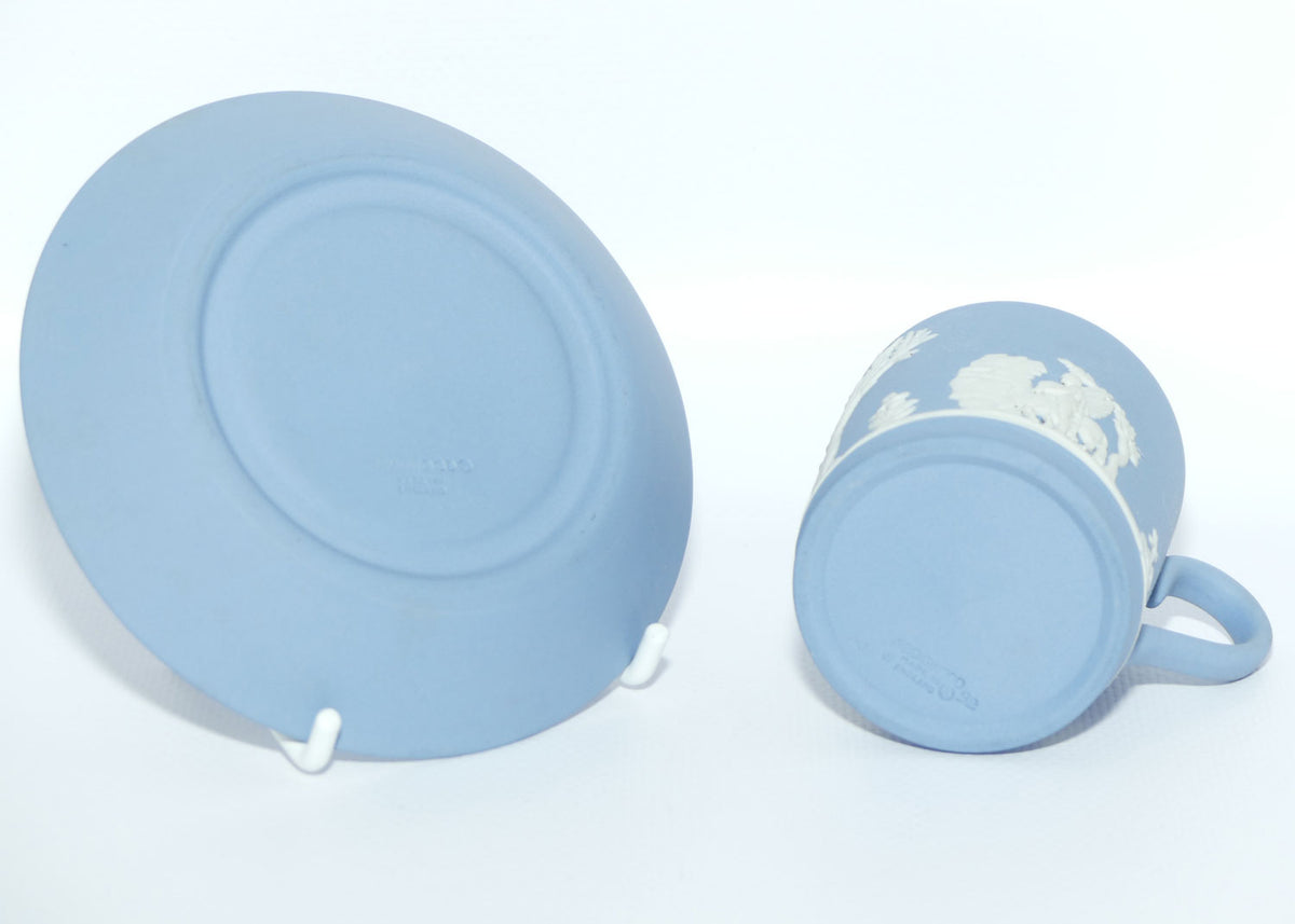 Wedgwood Jasper | White on Pale Blue demi tasse cup and saucer | #1