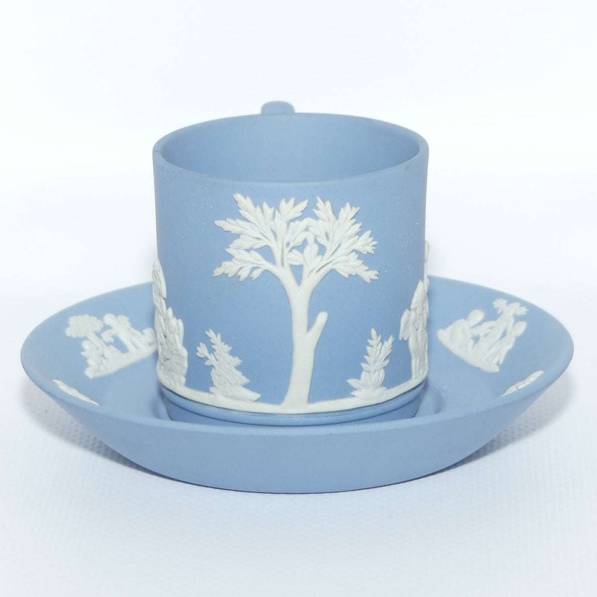 Wedgwood Jasper | White on Pale Blue demi tasse cup and saucer | #2