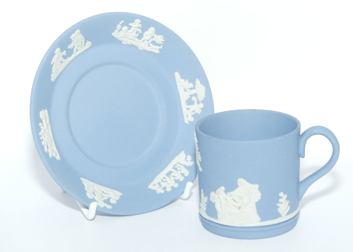 Wedgwood Jasper | White on Pale Blue demi tasse cup and saucer | #2