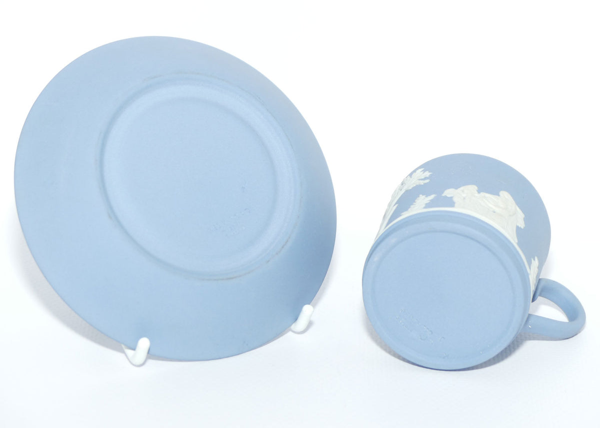 Wedgwood Jasper | White on Pale Blue demi tasse cup and saucer | #2