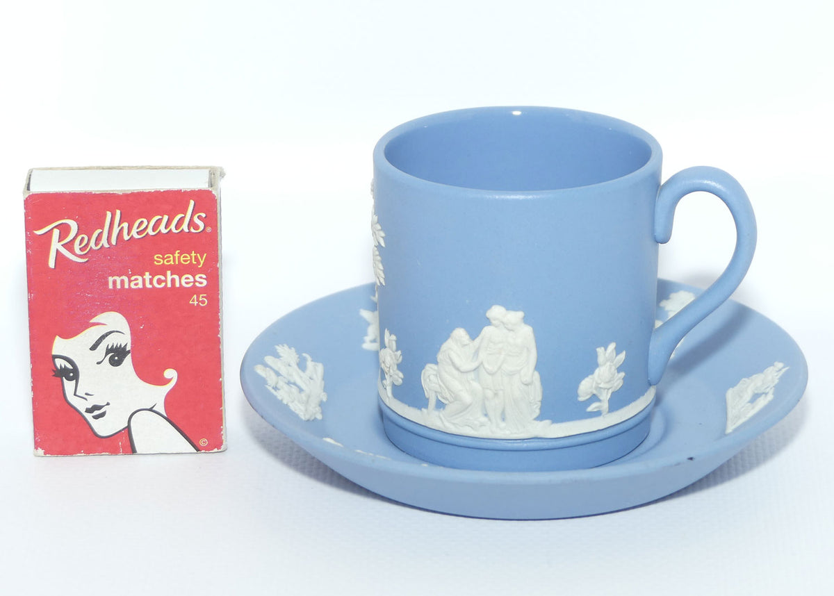 Wedgwood Jasper | White on Pale Blue demi tasse cup and saucer | #3