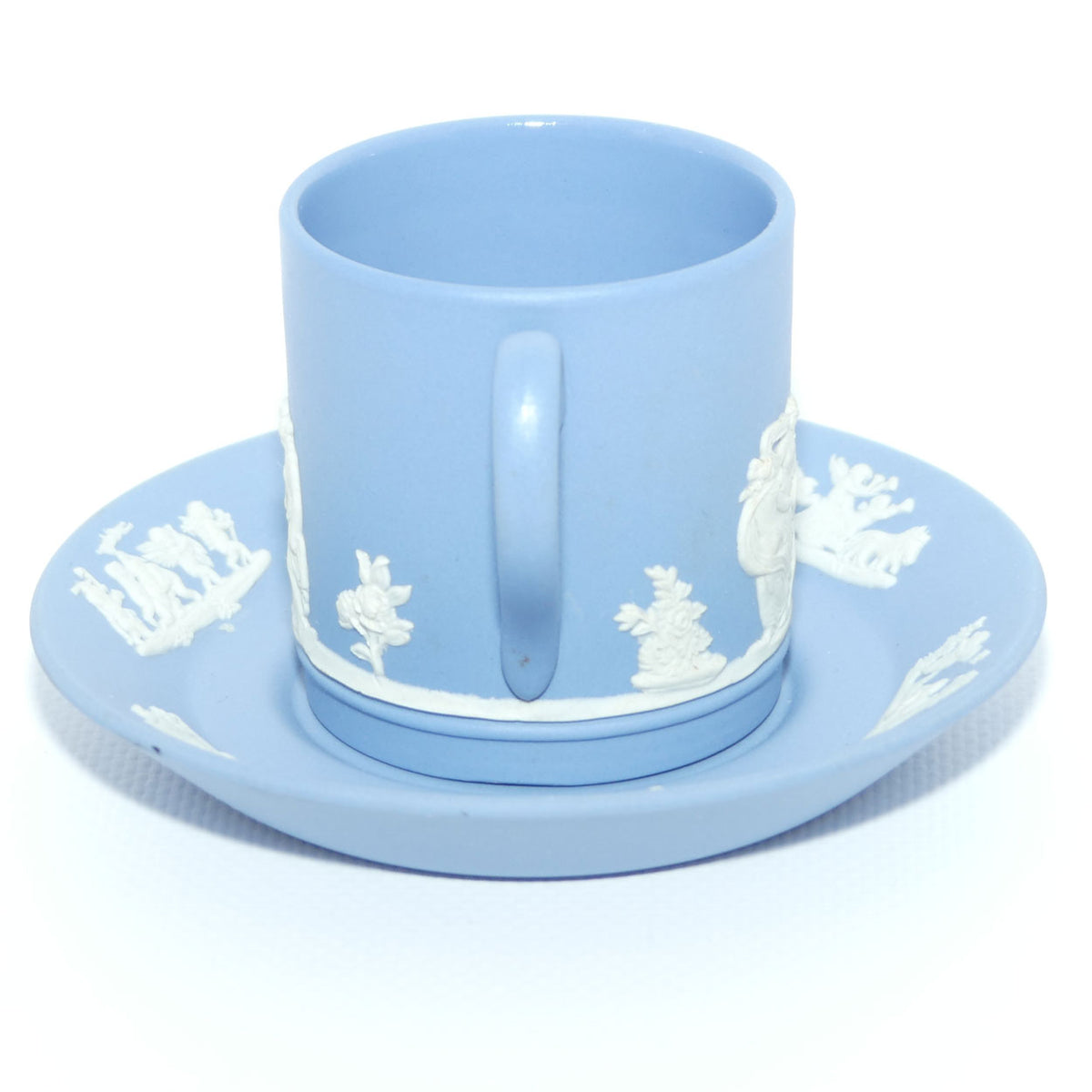 Wedgwood Jasper | White on Pale Blue demi tasse cup and saucer | #3