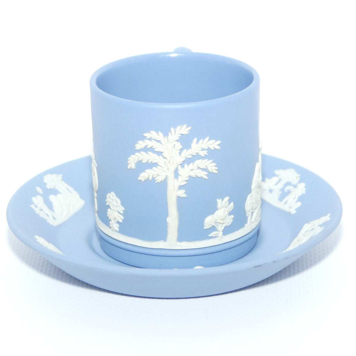 Wedgwood Jasper | White on Pale Blue demi tasse cup and saucer | #3