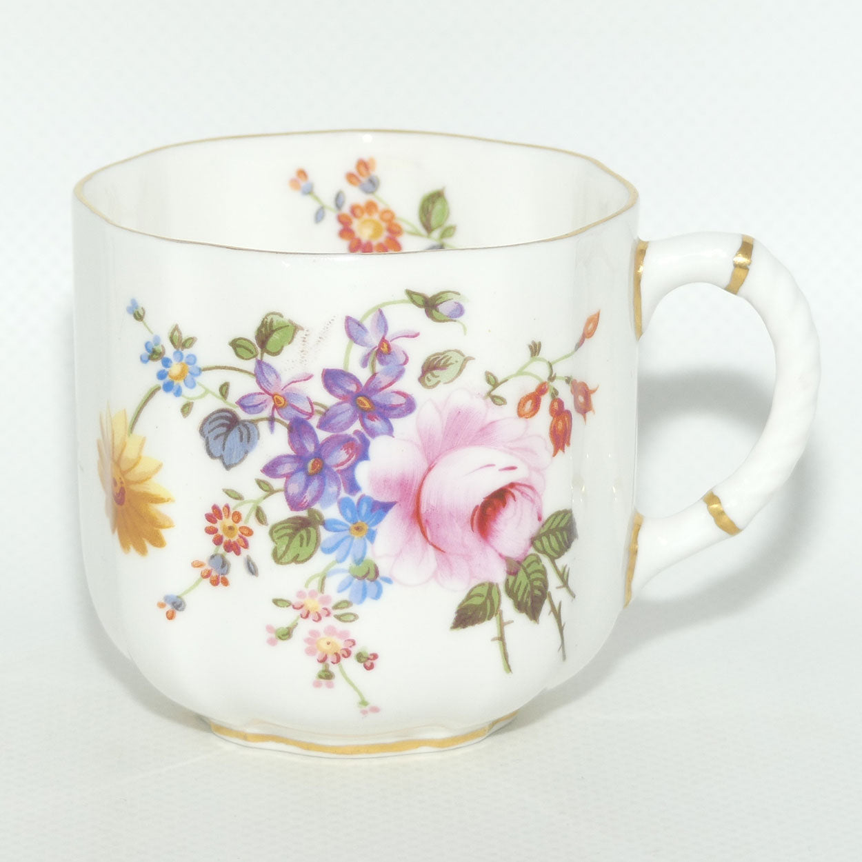 Royal Crown Derby Derby Posies coffee duo | Dark Green Backstamp