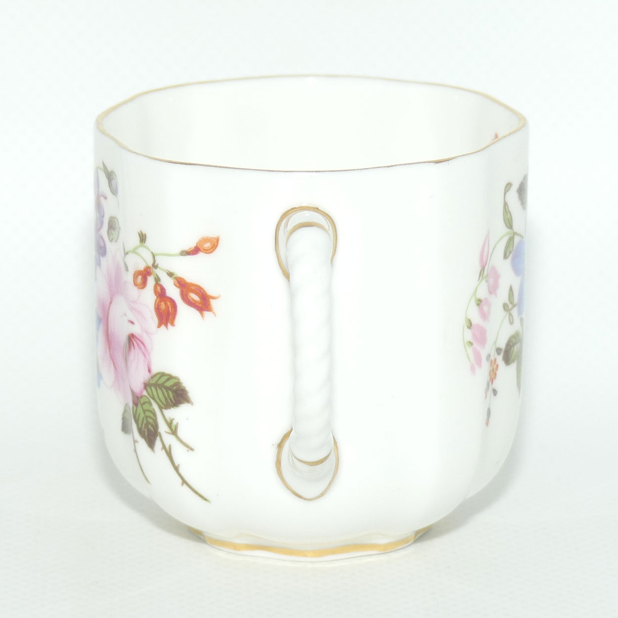 Royal Crown Derby Derby Posies coffee duo | Dark Green Backstamp