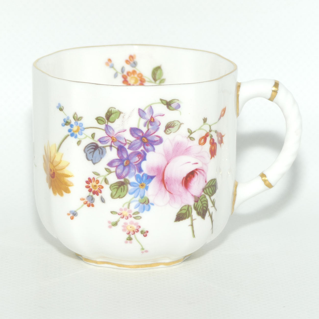 Royal Crown Derby Derby Posies coffee duo | Dark Green Backstamp