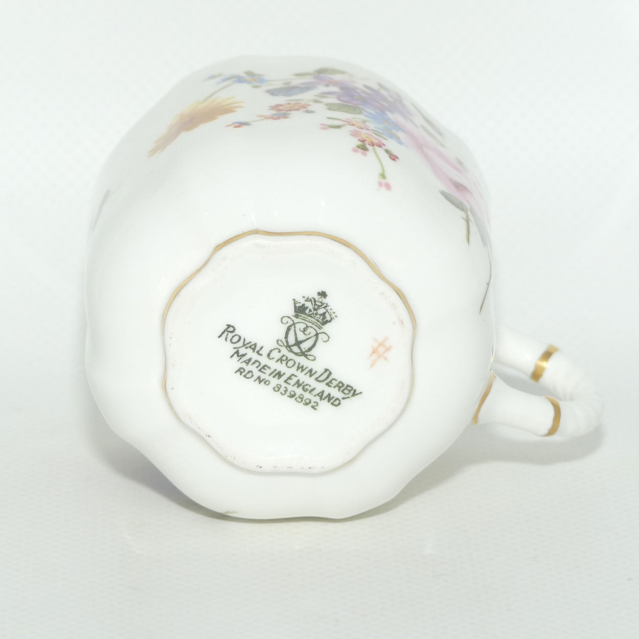 Royal Crown Derby Derby Posies coffee duo | Dark Green Backstamp