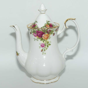 Royal Albert Bone China England Old Country Roses coffee pot | © 1962 Royal Albert Ltd backstamp