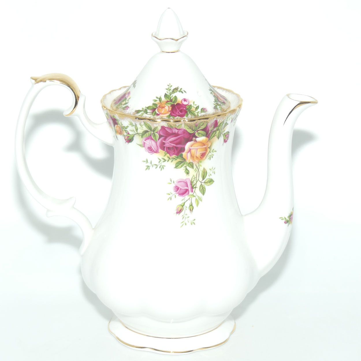 Royal Albert Bone China England Old Country Roses coffee pot | © 1962 Royal Albert Ltd backstamp | #1
