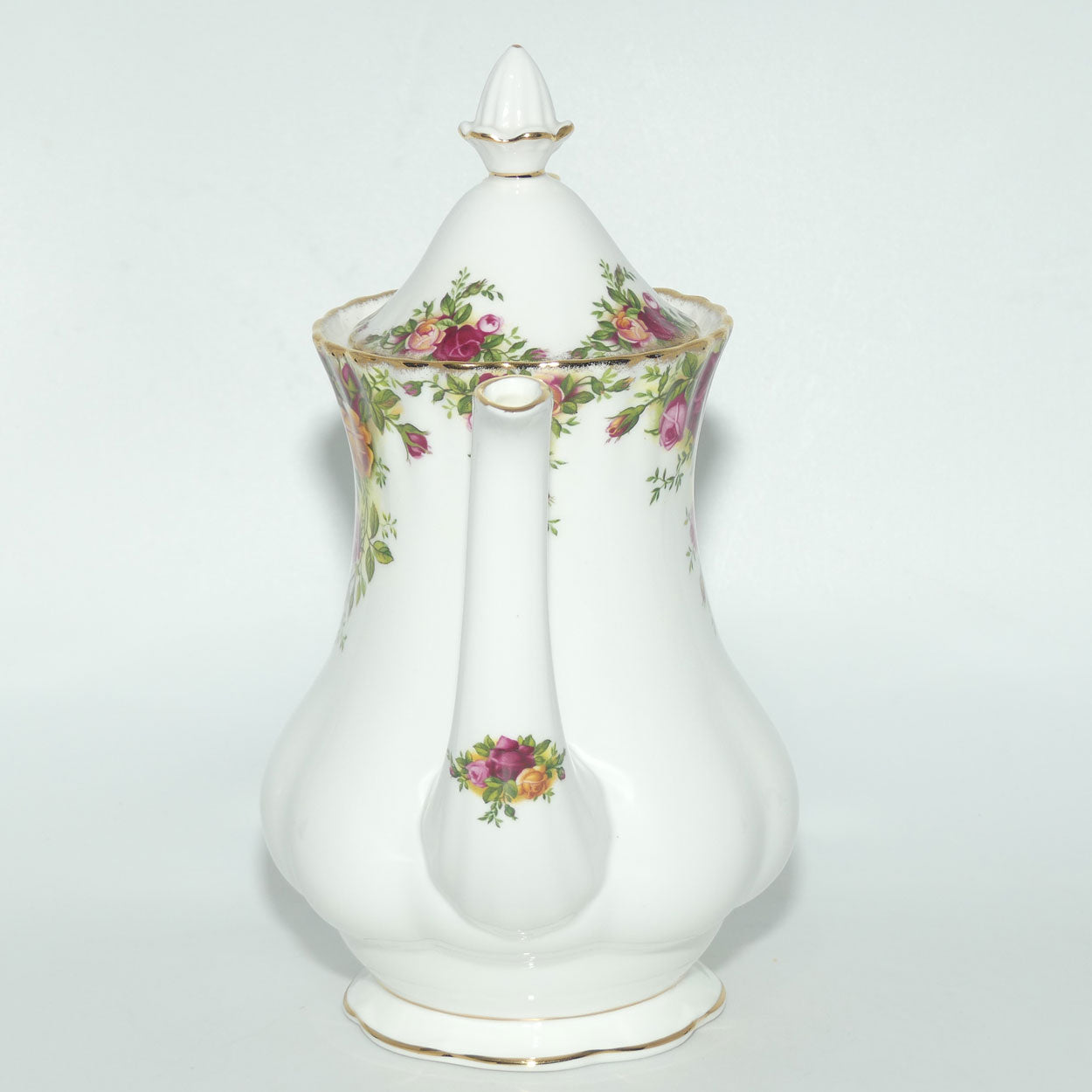 Royal Albert Bone China England Old Country Roses Coffee Pot | © 1962 Royal Albert Ltd backstamp | #2