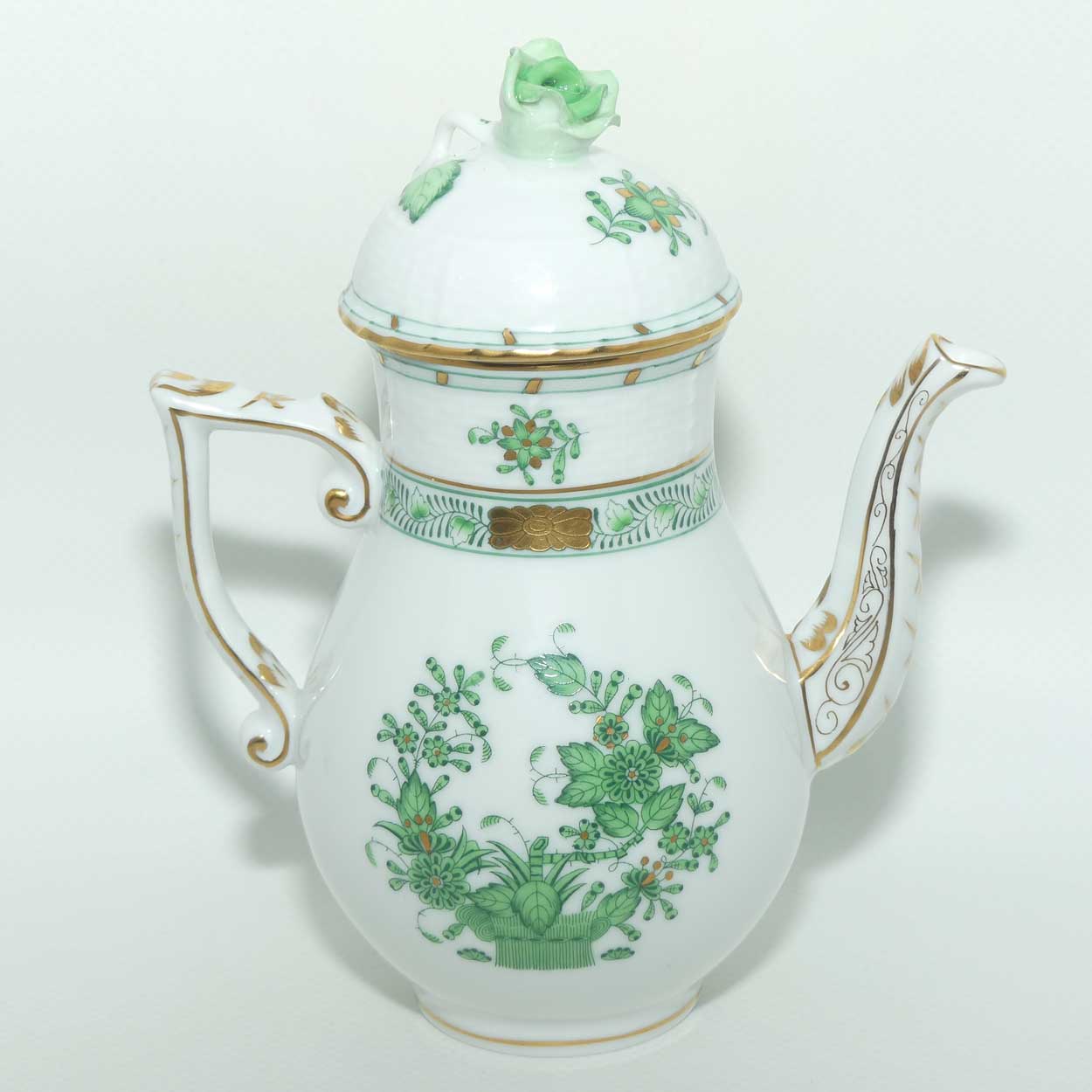 Herend Hungary Chinese Bouquet pattern | Apponyi Green | coffee pot