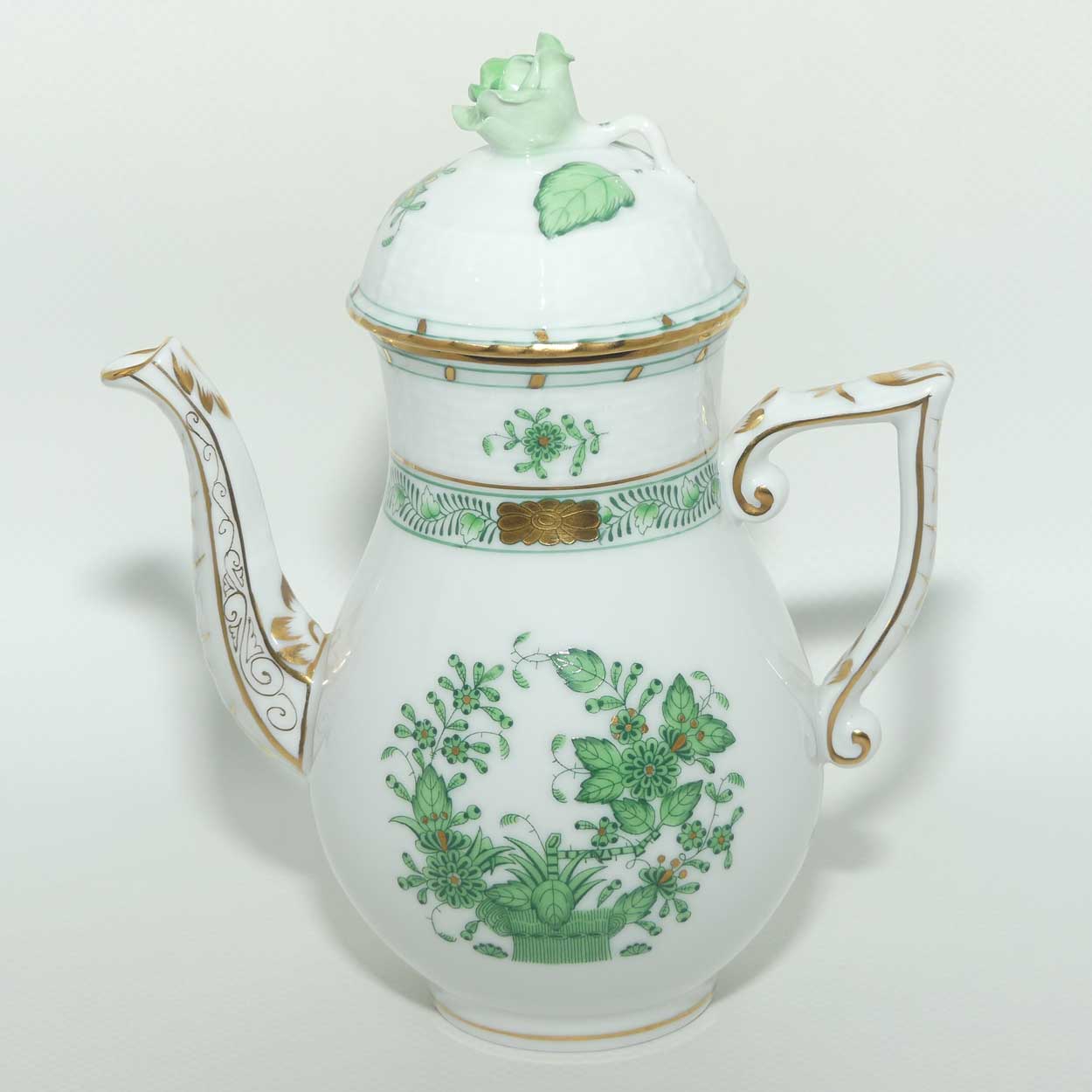 Herend Hungary Chinese Bouquet pattern | Apponyi Green | coffee pot