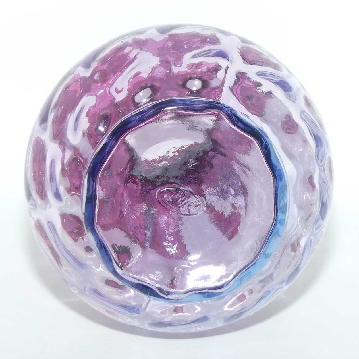 Vintage Fenton Glass Coin Dot Mulberry and Cranberry frilled rim jug