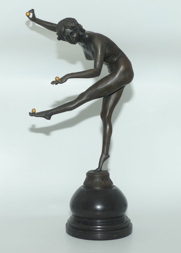 Art Deco French Bronze of the Juggler by Claire Colinet