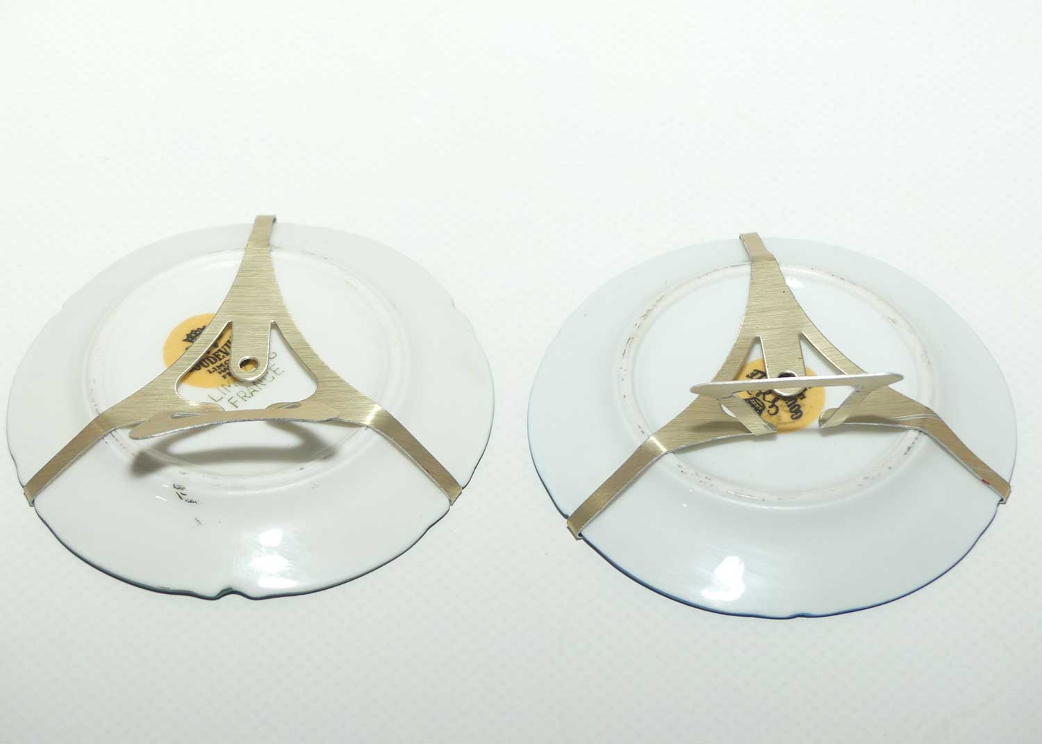 Limoges France small plate collection | 2 items | Blue and Green | 8cm diam