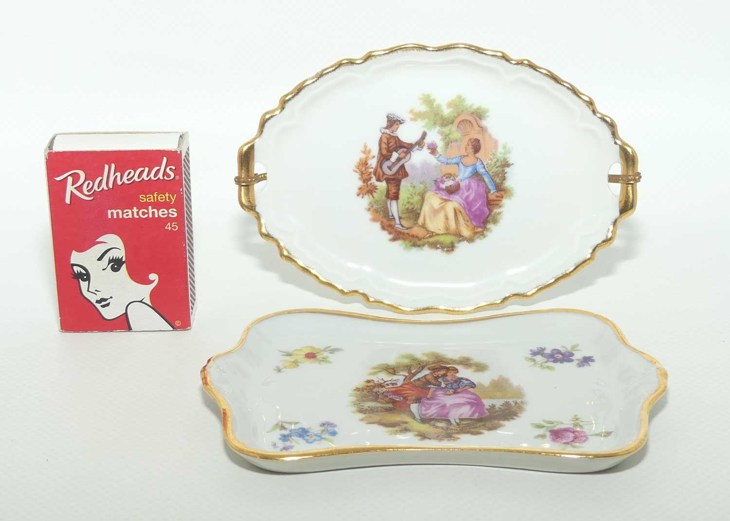 Limoges France small tray collection | 2 items | Oval and Rectangular