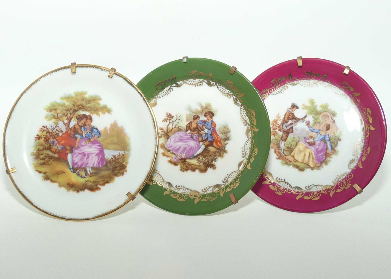 Limoges France small plate collection | 3 items | Asstd Trims | 9cm diam