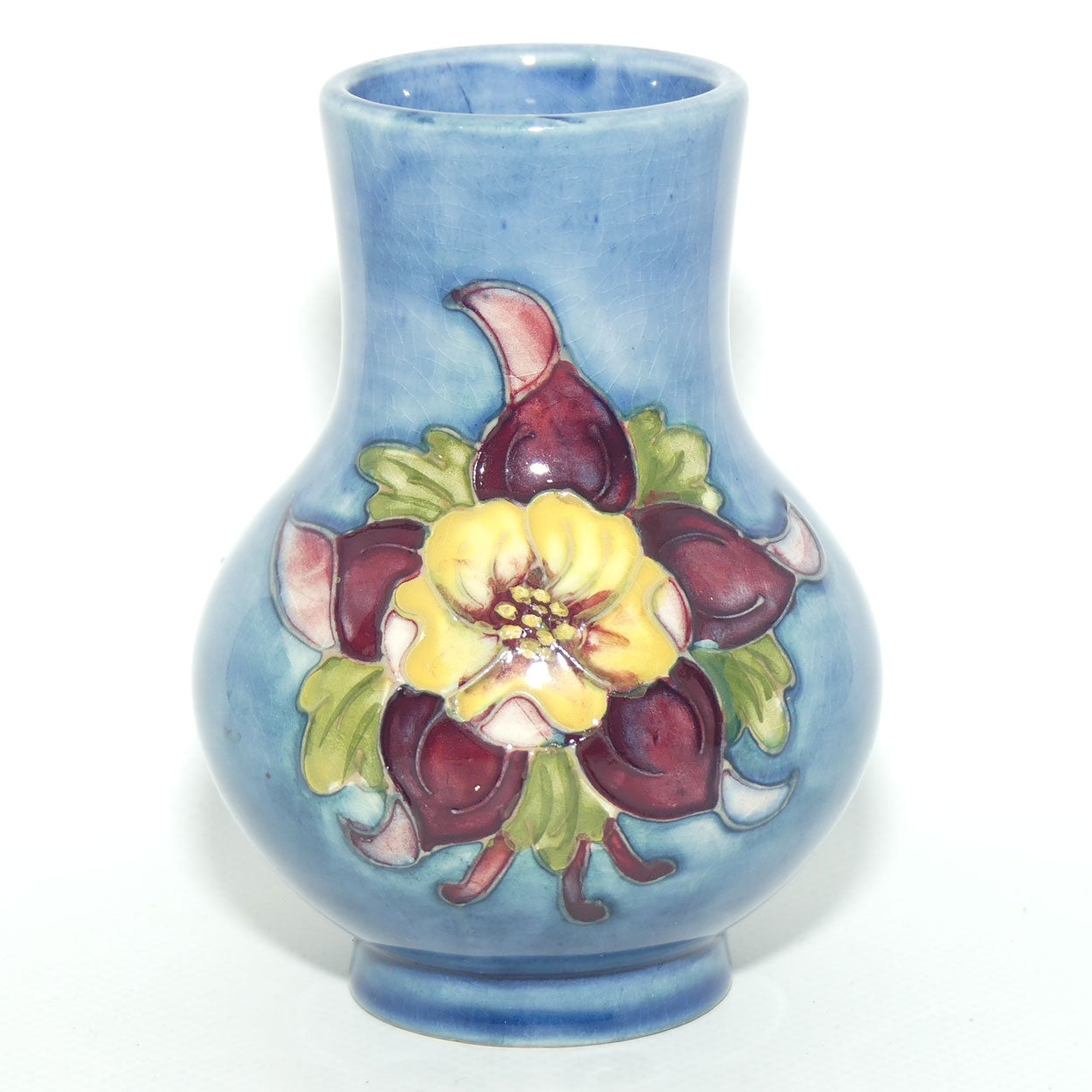 Walter Moorcroft Columbine Pale Blue 74/4 vase