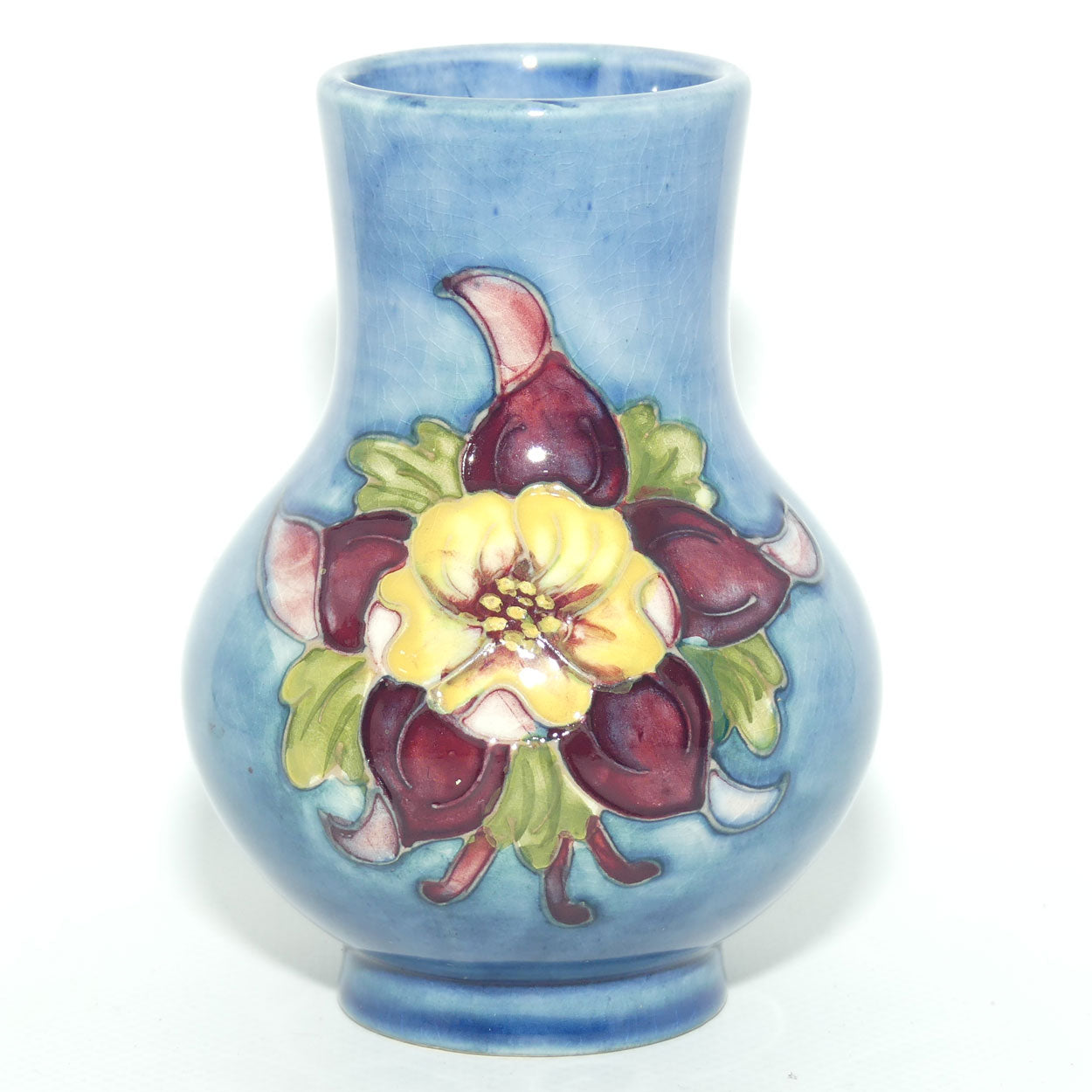 Walter Moorcroft Columbine Pale Blue 74/4 vase