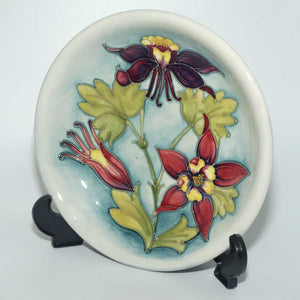 Walter Moorcroft Columbine shallow bowl | Pale Blue Grey ground