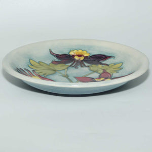 Walter Moorcroft Columbine shallow bowl | Pale Blue Grey ground