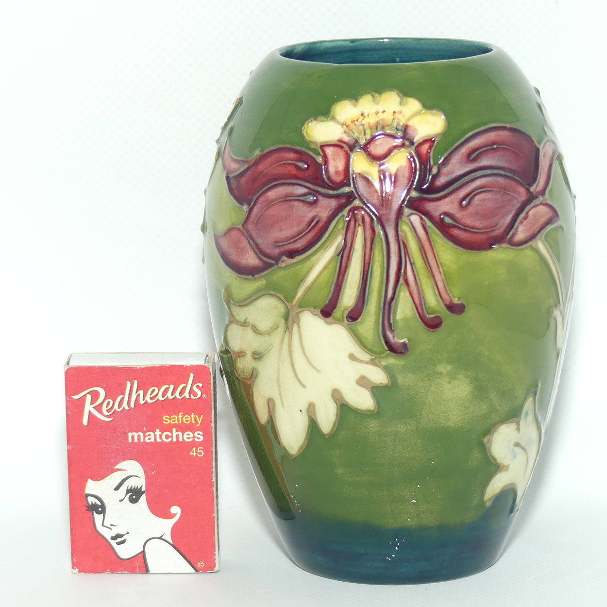 Walter Moorcroft Columbine (Green) 102/5 vase