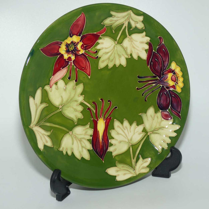 Walter Moorcroft Columbine 783/10 plate | Green ground