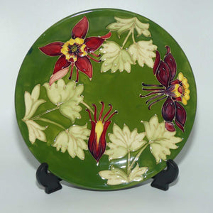 Walter Moorcroft Columbine 783/10 plate | Green ground