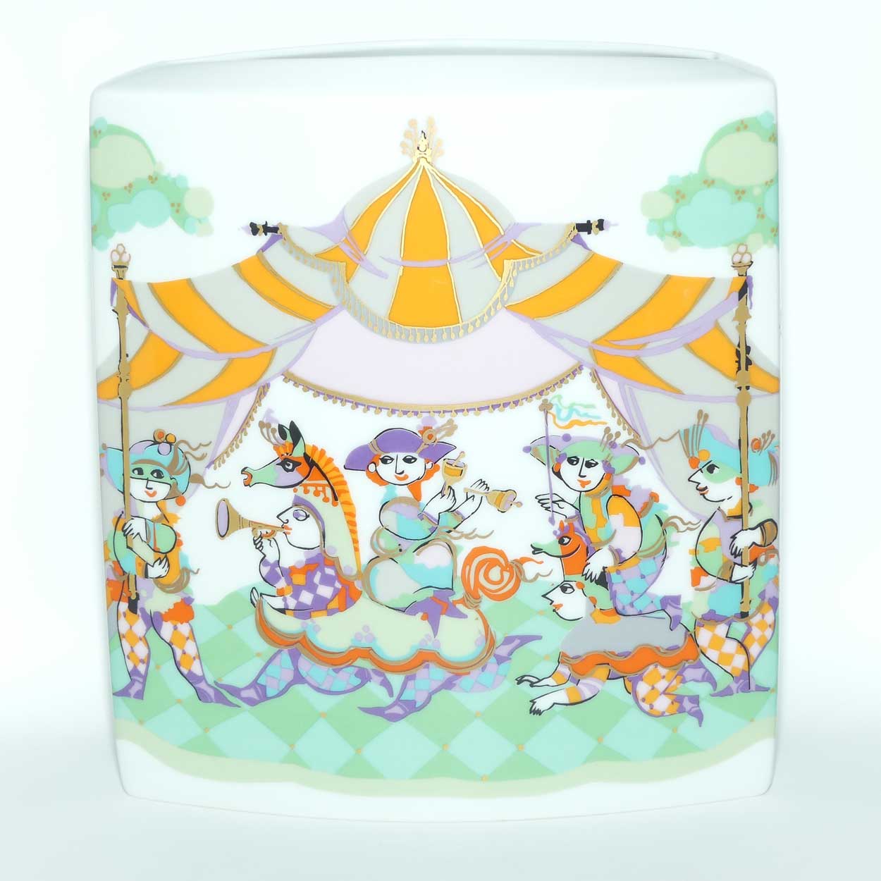 Rosenthal Bjorn Wiinblad Commedia Dell' Arte large letterbox vase