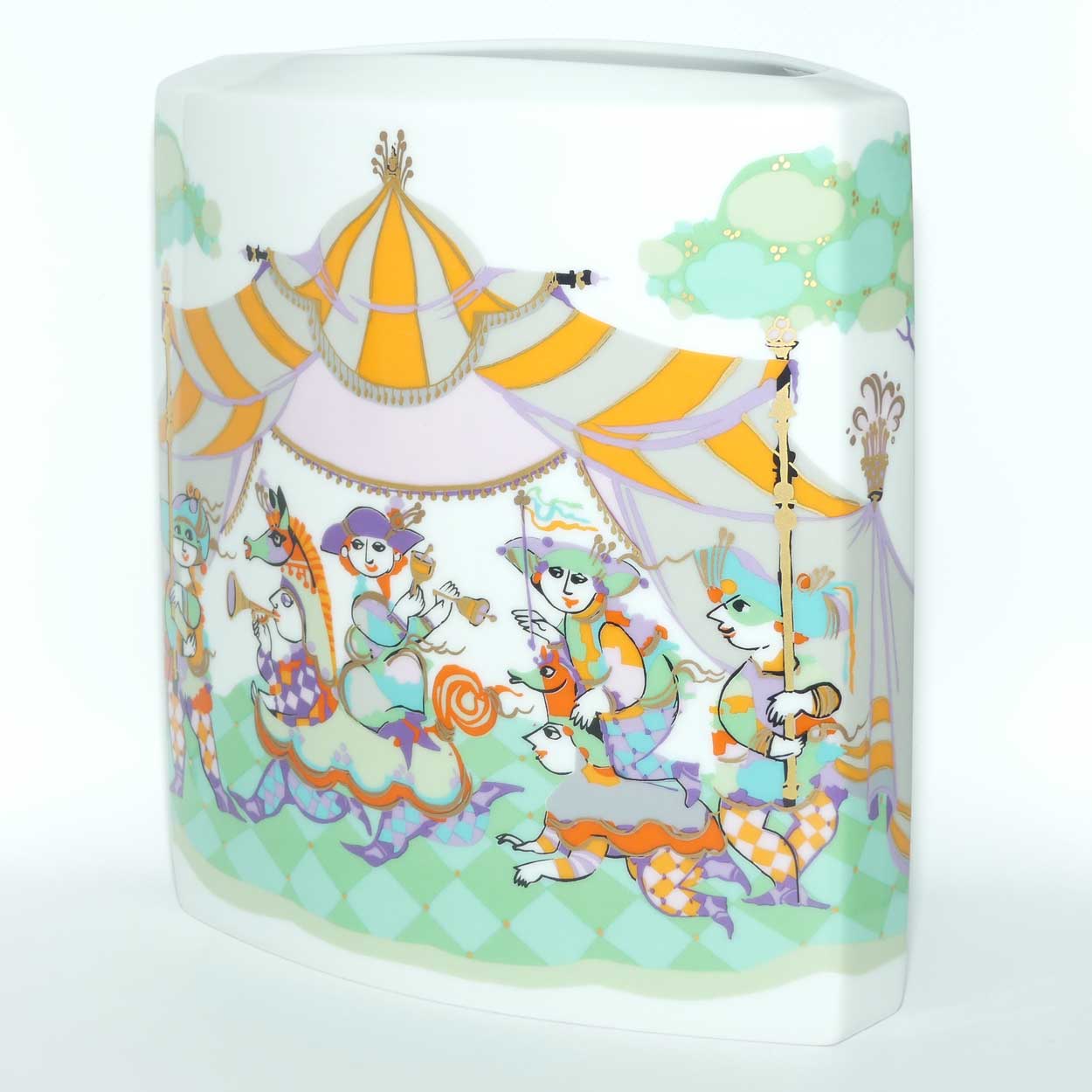 Rosenthal Bjorn Wiinblad Commedia Dell' Arte large letterbox vase