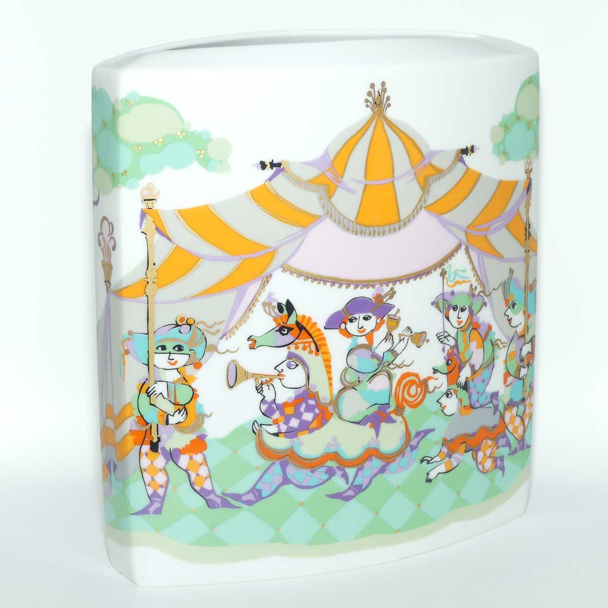 Rosenthal Bjorn Wiinblad Commedia Dell' Arte large letterbox vase