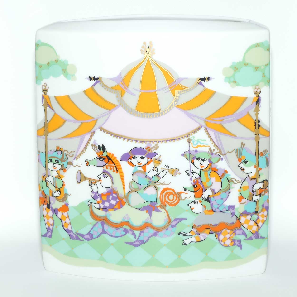 Rosenthal Bjorn Wiinblad Commedia Dell' Arte large letterbox vase