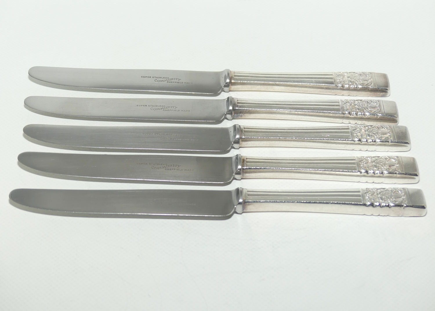Oneida Community Plate set of 5 knives | HAMPTON COURT pattern | 22cm long
