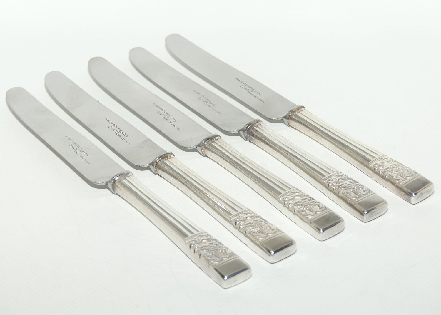 Oneida Community Plate set of 5 knives | HAMPTON COURT pattern | 22cm long