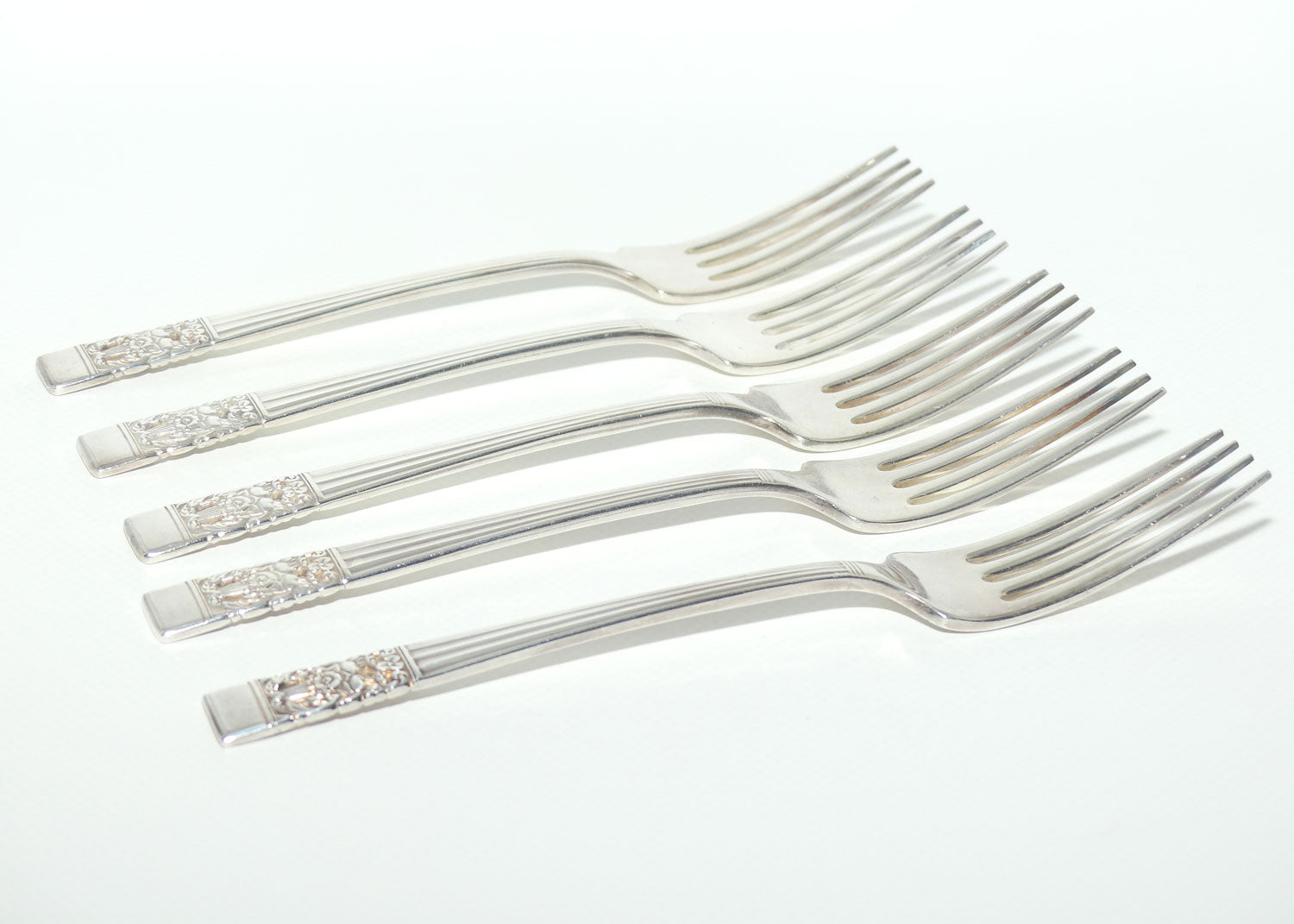 Oneida Community Plate set of 5 forks | HAMPTON COURT pattern | 18cm long
