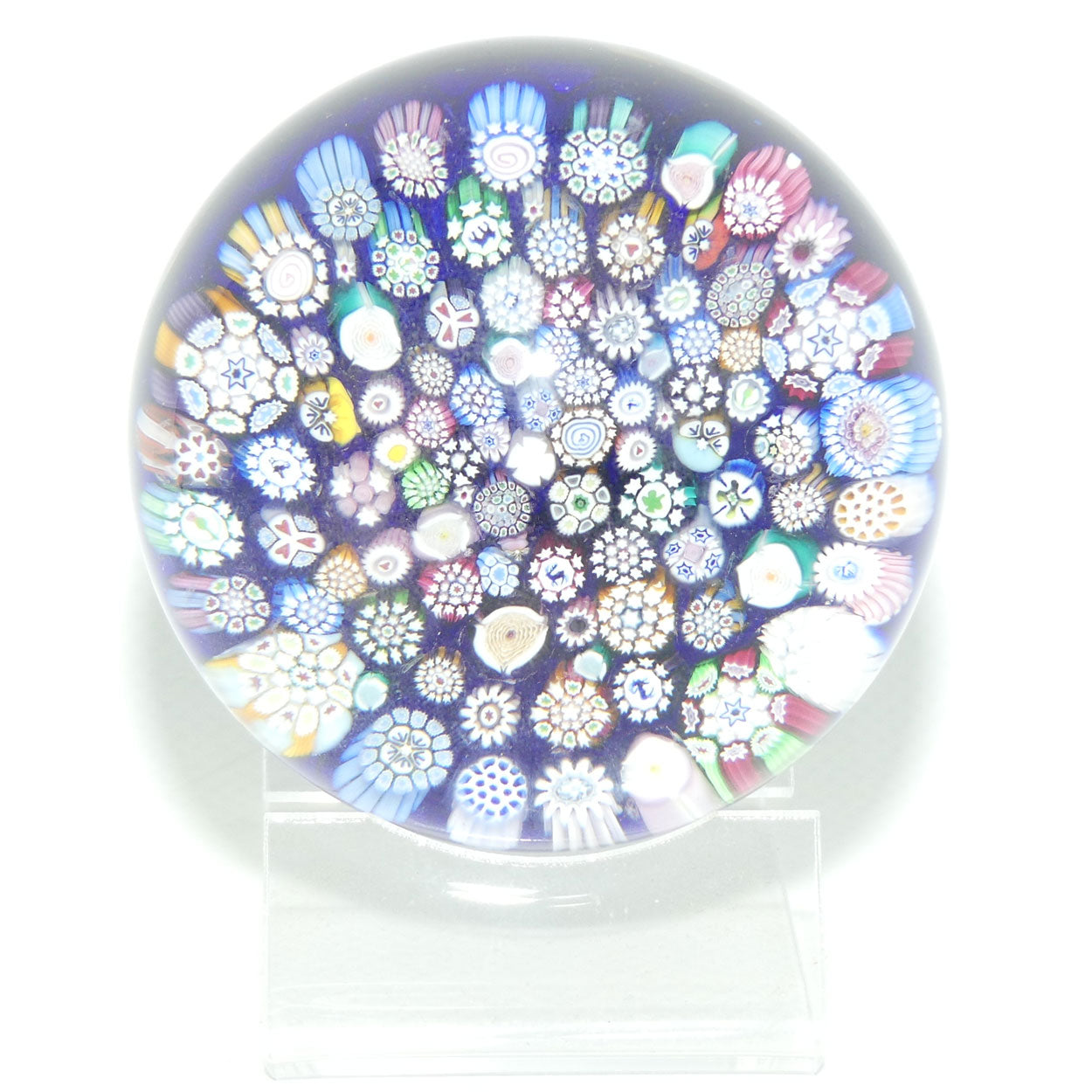 John Deacons Scotland Complex Closepack Millefiori Magnum paperweight | Blue | #2