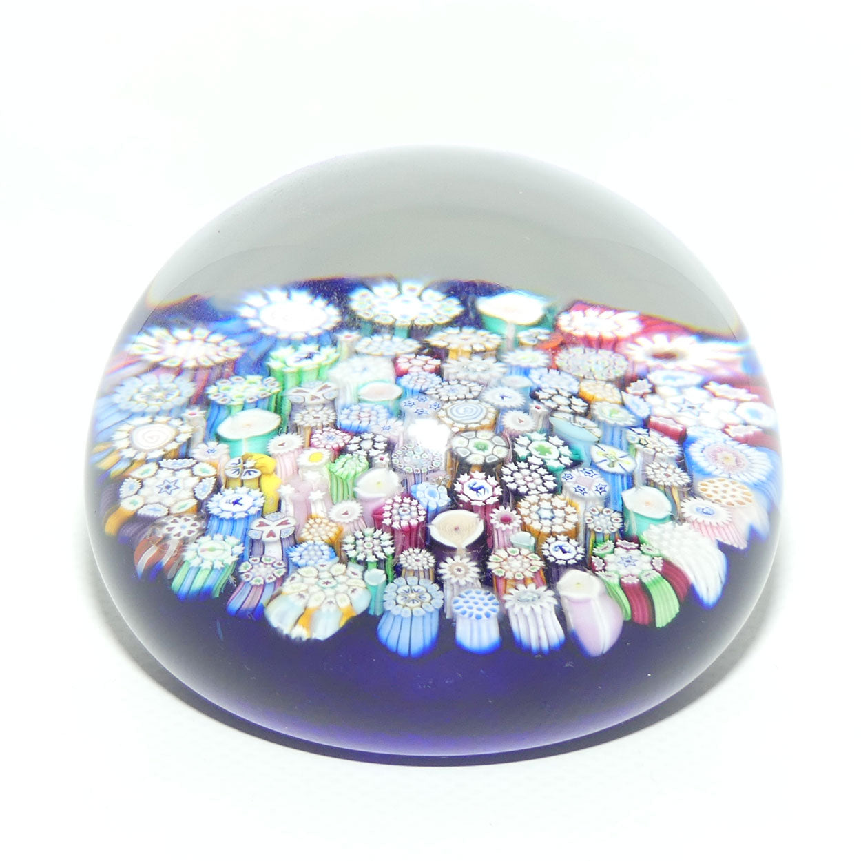 John Deacons Scotland Complex Closepack Millefiori Magnum paperweight | Blue | #2